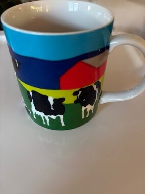 Signed Vintage Vibrant Vermont Farm designed by the artist of Ben and Jerry’s.